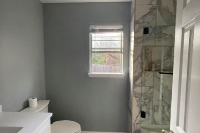 Example of a trendy bathroom design in Dallas