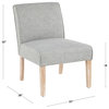 LumiSource Vintage Neo Accent Chair, White Washed Wooden Legs and Gray