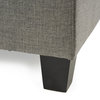 Kylen Contemporary 7 Seater Fabric Sectional, Dark Gray/Dark Brown