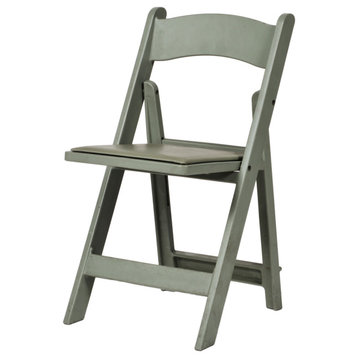 Max Flint Gray Resin Folding Chair, Flint Gray