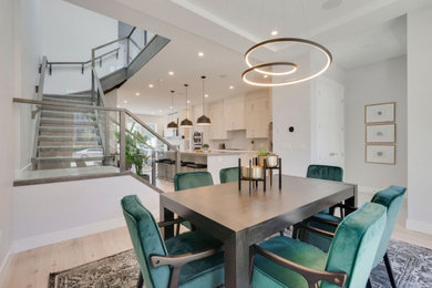Inspiration for a contemporary dining room remodel in Calgary