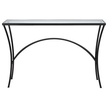Uttermost Alayna Black Metal & Glass Console table