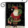 Holly Jolly Santa Winter Decorative Vertical Double Sided Garden Flag