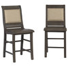 Progressive Furniture Willow Set of 2 Wood Counter Chairs in Distressed Gray