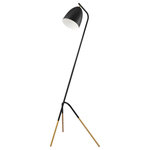 Eglo - Westlinton 1-Light Floor Lamp, Black/Gold Finish, Black Shade - Eglo's Westlinton Family takes sleek modern style a notch higher.