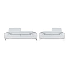 A973 Premium Italian Leather Sofa Set, White