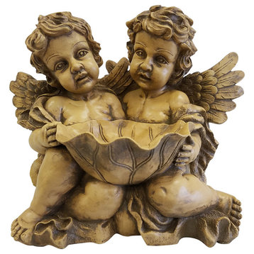Cael & Calliel, Help and Healing Cherub Angel Sculpture  and Statue