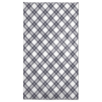Diagonal Plaid Dark Gray 58x102 Tablecloth