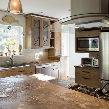 Annandale Virginia Kitchen Design with unique Poured Concrete Counter Tops