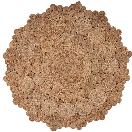 Bursting Medallion Boutique Organic Jute Rug, 6' Round