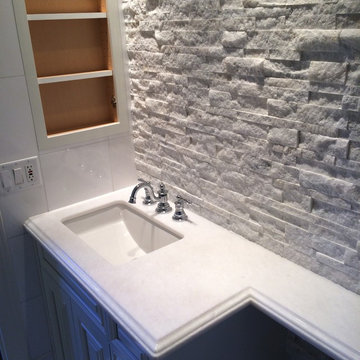 Stacked Split Face Marble Feature Wall