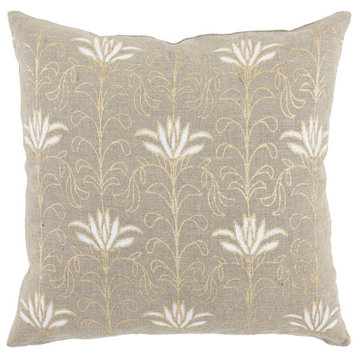 Iris 100% Linen 20 Throw Pillow in Beige by Kosas Home