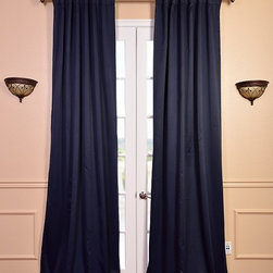 Eclipse Blue Pole Pocket Blackout  Curtain - Curtains
