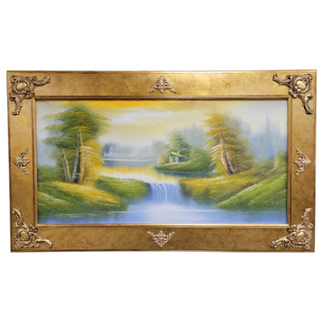 Bari 48.5" Framed Meadow Waterfall Painting