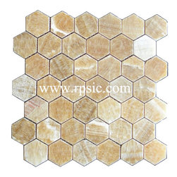 MH-23L HEXAGON HONEY ONYX 2IN - Mosaic Tile