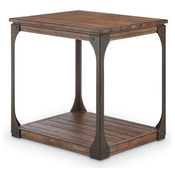 Magnussen Montgomery Industrial End Table in Bourbon