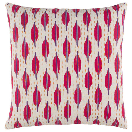 Kantha Pillow 20x20x5, Down Fill