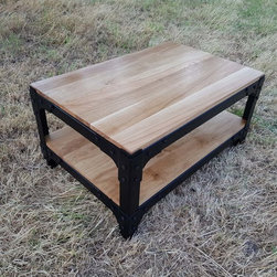 Custom Handmade Oak Industrial Coffee Table - Coffee Tables