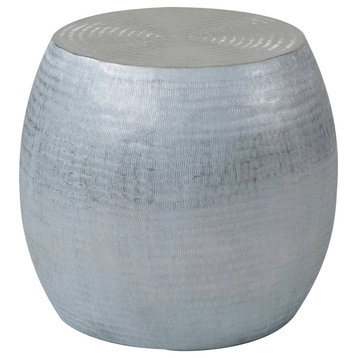 East at Main Melrose Silver Aluminum Round Accent Table