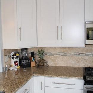 White L-Shape Open Kitchen