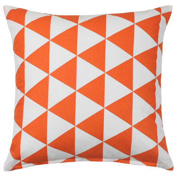 Orange Triangle Pattern Decorative Throw Pillow Cover, 12"x20"