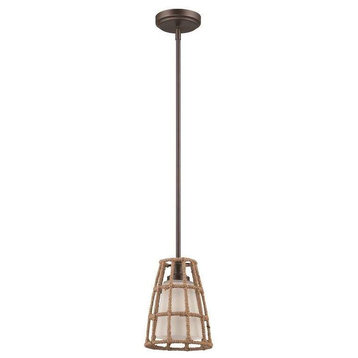 Craftmade Signature Espresso Mini Pendant Ceiling-Light With Frosted Glass