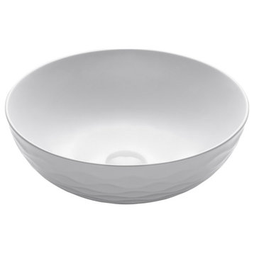 Viva Ceramic Round Vessel Bathroom Sink, White