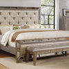 Ava Mirrored Silver Bronzed Bed, Cal King