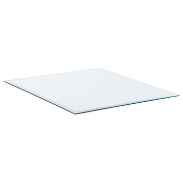 24" 6mm Square Glass Top Clear