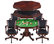 Hathaway Kingston 3-in-1 Poker Table With 4 Arm Chairs, Walnut