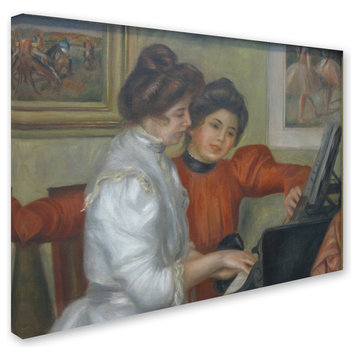Renoir 'Yvonne And Christing Larolle At The Piano' Canvas Art, 47 x 35
