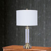 Fangio Lighting's #5129AB 28 inch Antique Brass Metal & Clear Glass Table Lamp