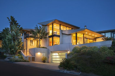 Example of a large trendy home design design in Houston
