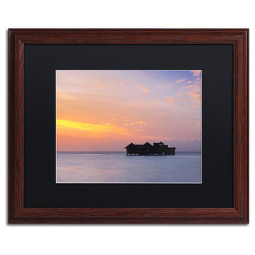 'Sunset Solitude-Maldives' Matted Framed Canvas Art by David Evans