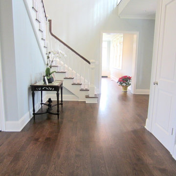 LOCUST VALLEY: 4" SELECT WHITE OAK SUPPLY/INSTALL & FINISH W DARK WALNUT/TRAFFIC