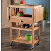 Winsome Barton Transitional Solid Wood Kitchen Cart in Bamboo