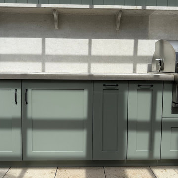 Green Aluminum Outdoor Kitchen Cabinets