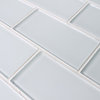 Snow White 3x6 Glass Subway Tile, 3"x6" Tiles, Set of 8