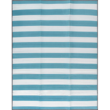 Simonson Contemporary Stripes, Aqua/White, 8'11"x11'10"