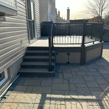 Azek Coastline with Dark hickory trim and IRX railing system