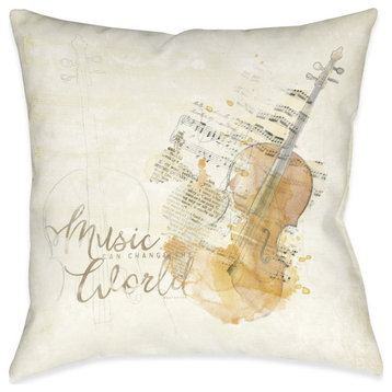 Music Can Change The World Indoor Pillow, 18"x18"