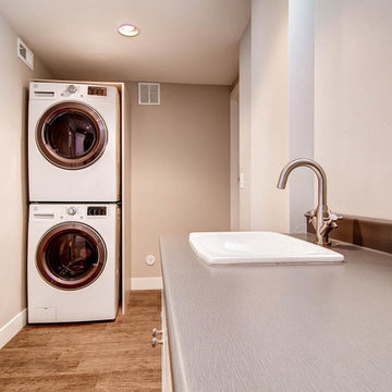 Denver Basement Laundry Room with Long Counter and Utility Sink