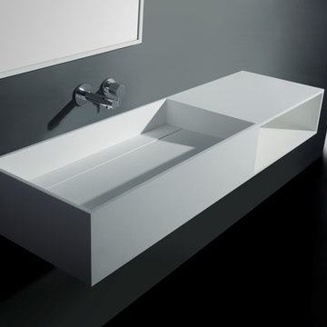 Solid Surface Bathroom Vanities and Wall Mounted Washbasins