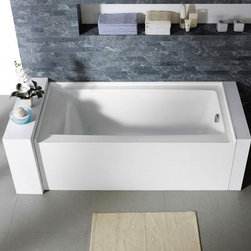59'' x 32'' White Rectangle Free-Standing Bathtub Right - Bathtubs