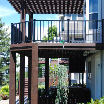 Timber Frame Deck, Stairs and Attached Pergola