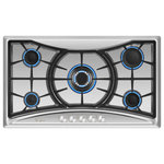 Empava - Empava 36" Gas Stove Cooktop with 5 Italy Sabaf Sealed Burners NG/LPG Convert - Empava 36 in. Gas Stove Cooktop with 5 Italy Sabaf Sealed Burners NG/LPG Convertible in Stainless Steel EMPV-36GC22