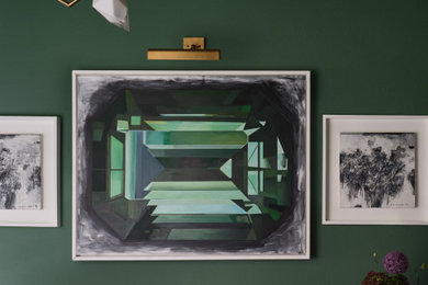 Example of an eclectic home office design in Austin