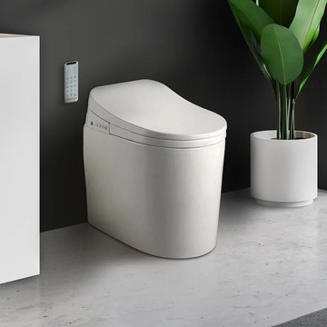 Small Size Smart Toilet One-Piece Elongated Floor Mounted Automatic Toilet Self-