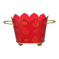 Red Crown & Bee Oval Cachepots - Area Rugs