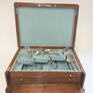 Relined Antique Silverware Chest